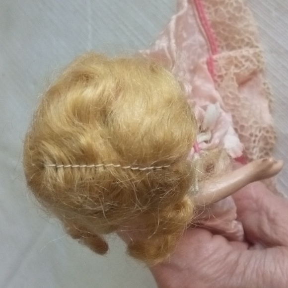 Collectible Vintage Storybook Nancy Ann Bisque Doll Blonde Frozen Legs AS IS - Picture 7 of 15